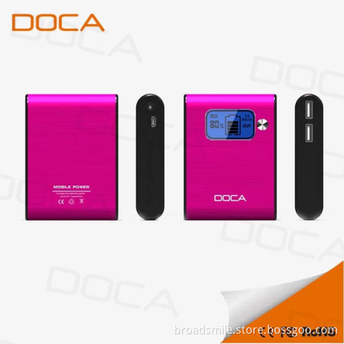 7800mAh-10000mAhblue portable power bank for mobile phone Dual USB